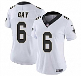 Women's New Orleans Saints #6 Willie Gay White Vapor Football Stitched Limited Jersey Dzhi,baseball caps,new era cap wholesale,wholesale hats